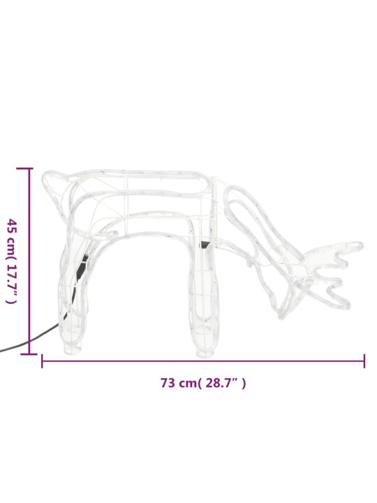 Põhjapõdra figuur LEDiga 3 tk, soe valge 73x31x45 cm