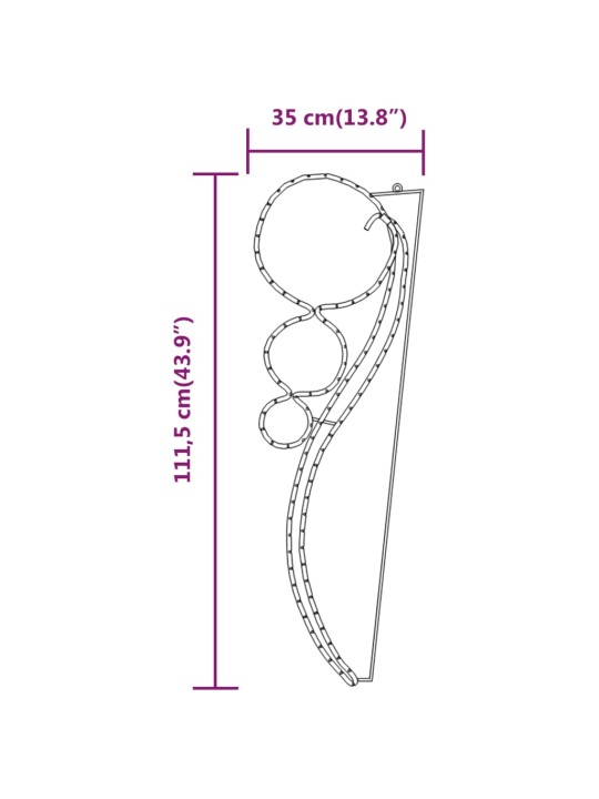 Ringikujuline alguskett, 16 tk, soe valge, 111,5x35x4,5 cm