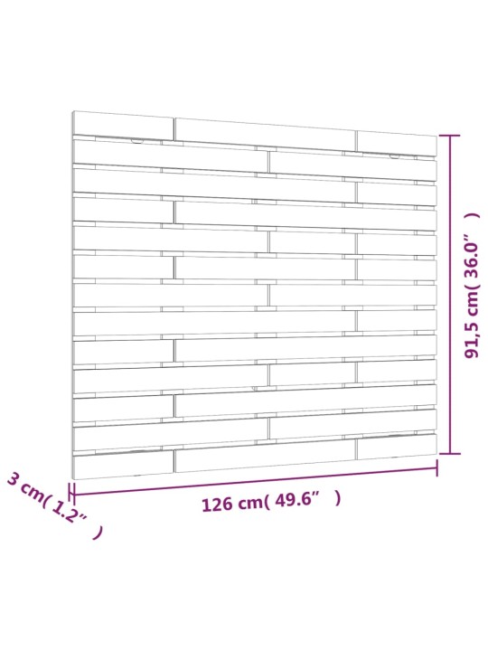 Seinale kinnitatav voodipeats, 126x3x91,5 cm, männipuit