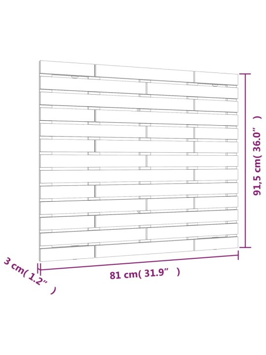 Seinale kinnitatav voodipeats, hall, 81x3x91,5 cm, männipuit