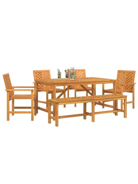 Aia söögilaudade komplekt 6 tk pruun 150 x 90 x 74 cm