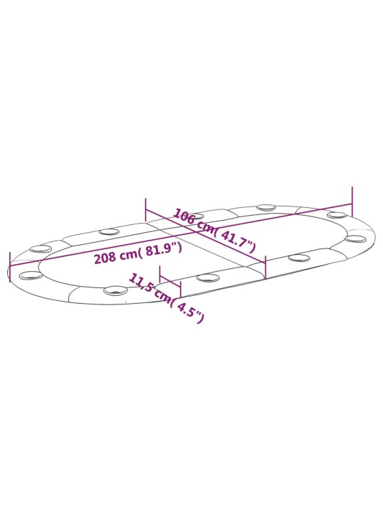 Kokkupandav pokkeri lauaplaat 10 mängijale, sinine 208x106x3 cm