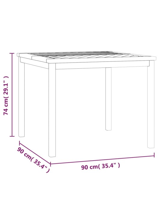 Aia söögilaud, 90x90x74 cm, akaatsiapuit