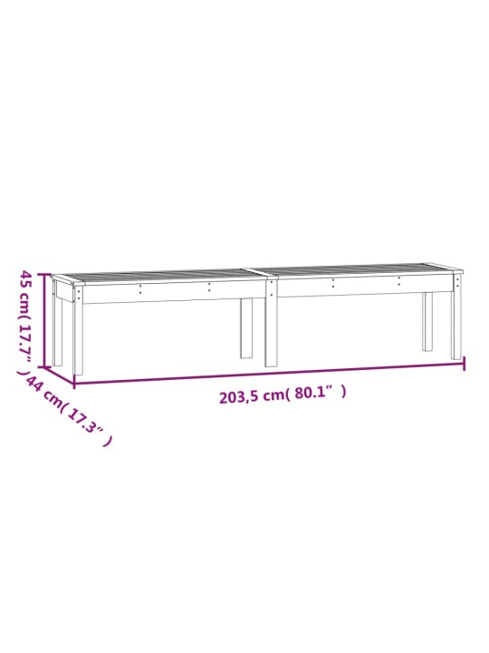 2-kohaline aiapink, must, 203,5 x 44 x 45 cm, ebatsuuga puit