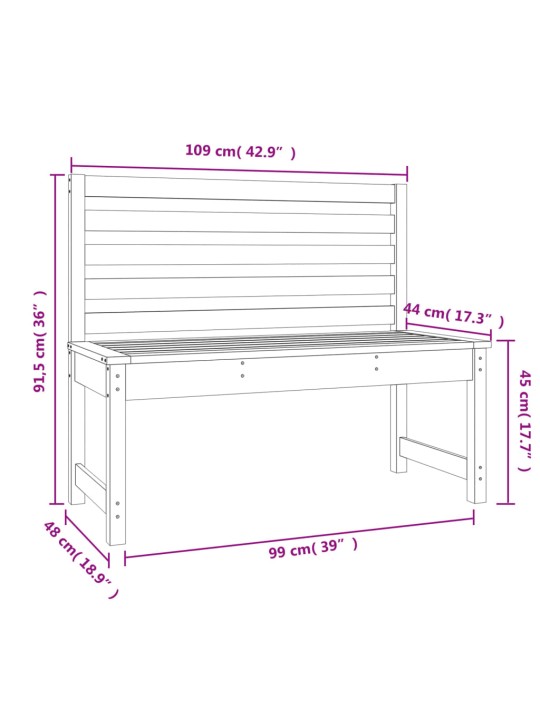 Aiapink, valge, 109 cm, männipuit