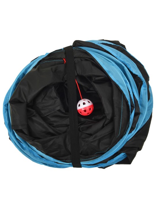 3-suunaline kassitunnel, must ja sinine, 90 cm, polüester