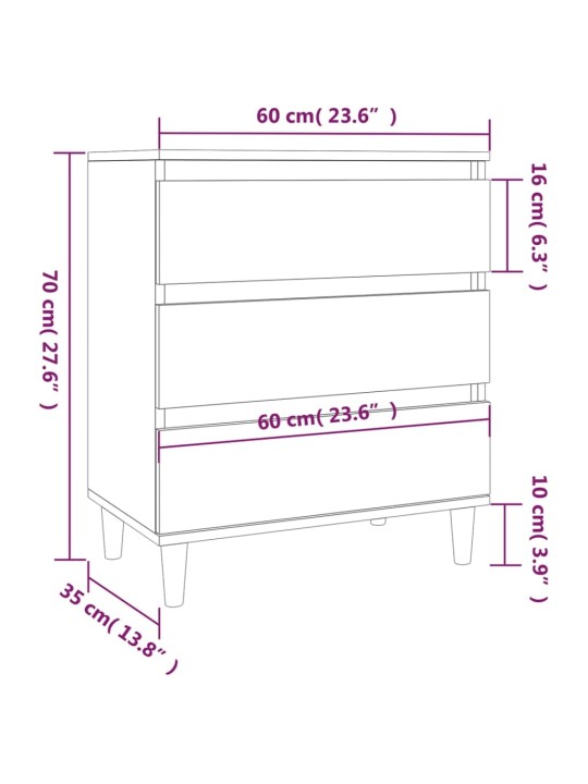 Puhvetkapp, hall sonoma tamm, 60x35x70 cm, tehispuit