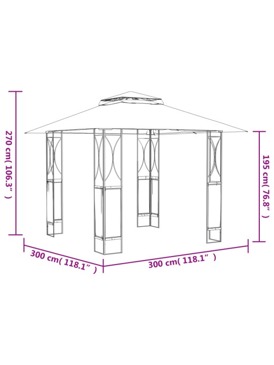 Katusega varjualune, antratsiithall, 300 x 300 x 270 cm, teras