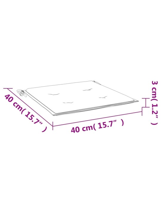 Aiatooli istmepadjad 6 tk, türkiissinine, 50 x 50 x 3 cm