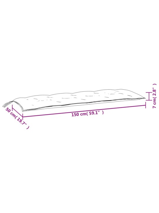 Aiapingi istmepadi, must, 150 x 50 x 7 cm, kangas