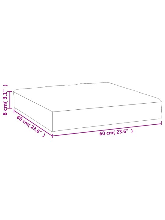 Euroaluse istmepadi, sinise/valge triibuline, 60 x 60 x 8 cm