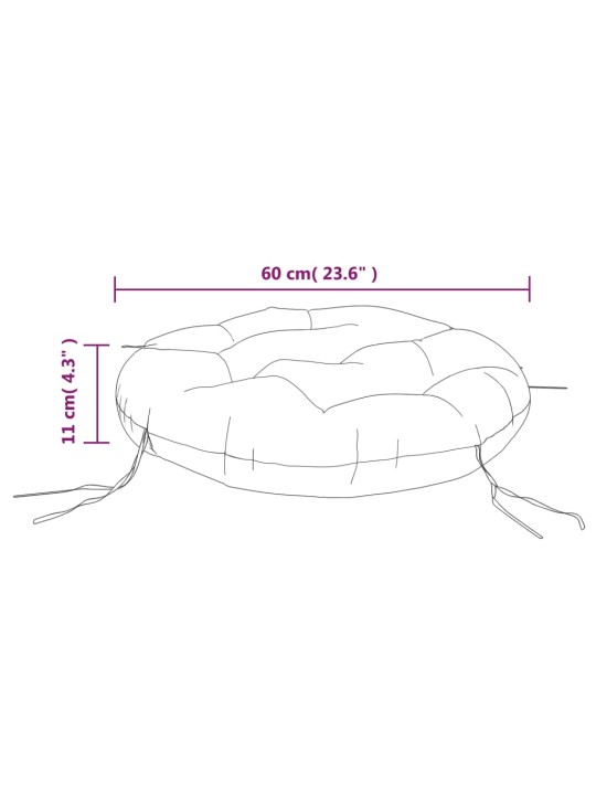 Ümmargune istmepadi, antratsiithall, ø60 x11 cm, oxford kangas