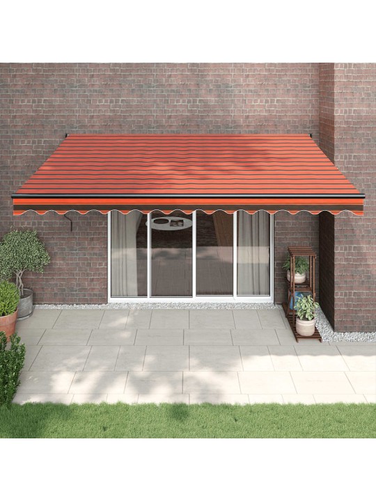 Sissetõmmatav varikatus, oranž-pruun 4,5x3 m, kangas/alumiinium