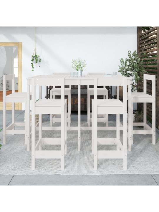 7-osaline aia baarikomplekt, valge, männipuit