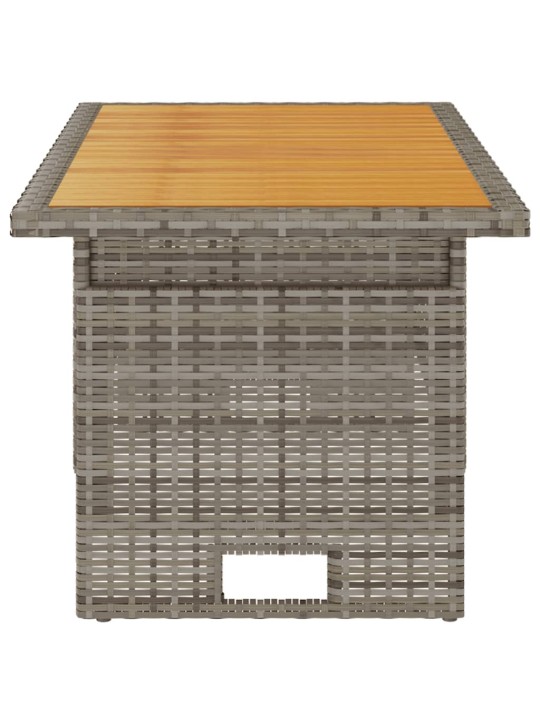 Aialaud, hall, 100x50x43/63 cm, akaatsiapuit ja polürotang