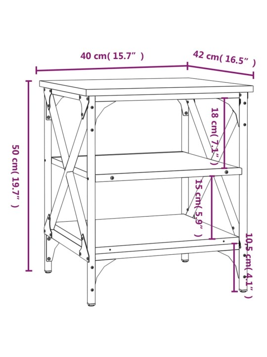 Lisalauad 2 tk, hall sonoma tamm, 40 x 42 x 50 cm, tehispuit