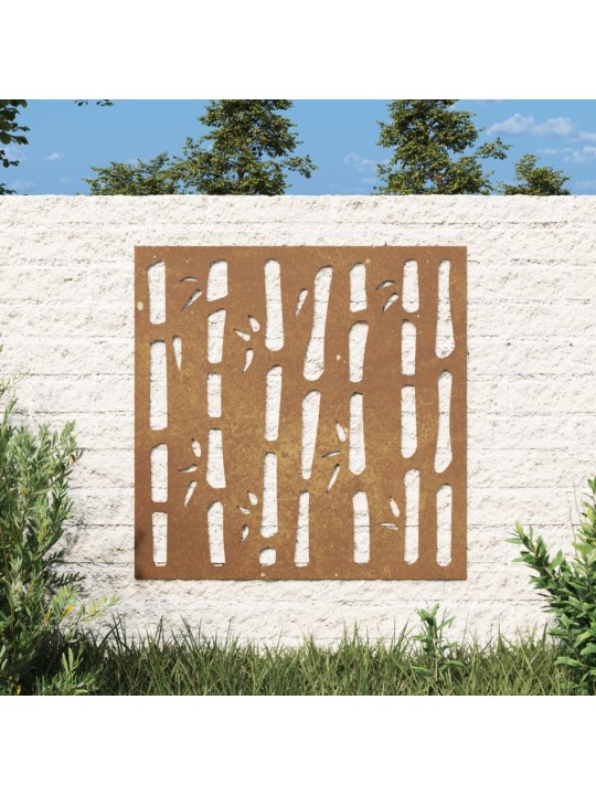 Aia seinakaunistus, 55 x 55 cm, corteni teras, bambuse disain