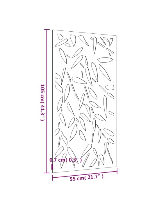 Aia seinakaunistus, 105x55 cm corteni teras bambuse lehe disain