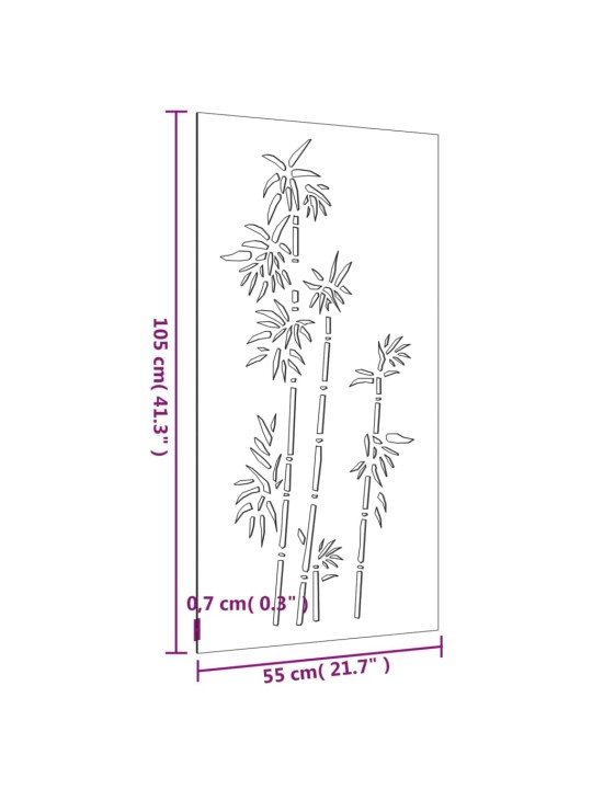 Aia seinakaunistus, 105x55 cm, corteni teras, bambuse disain