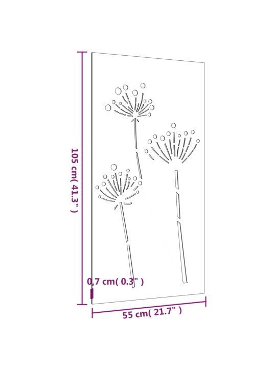 Aia seinakaunistus, 105x55 cm, corteni teras, lilledisain