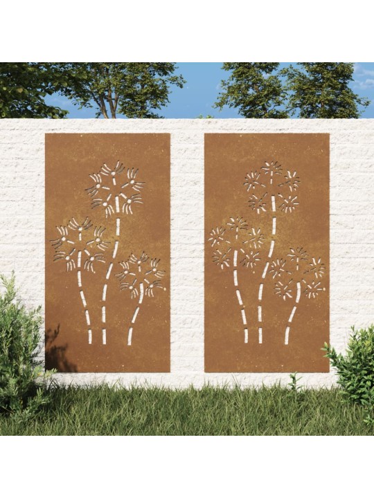 Aia seinakaunistus, 2 osa, 105x55 cm, corteni teras lilledisain