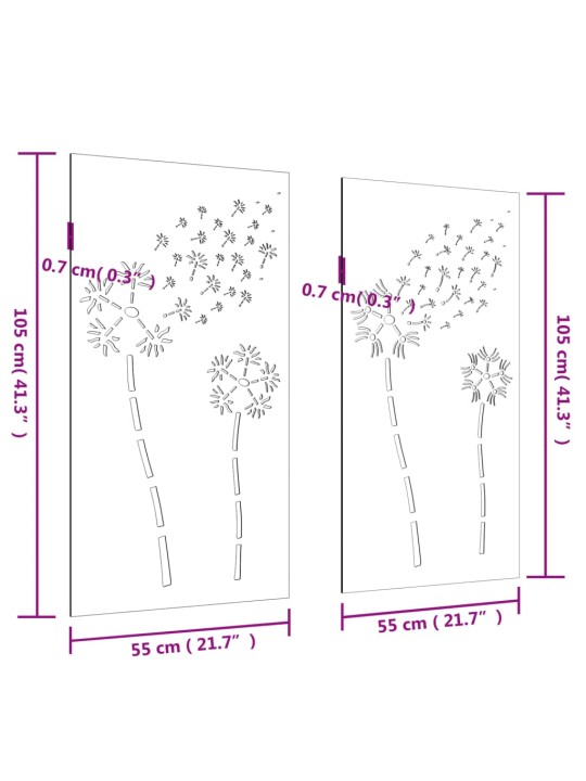 Aia seinakaunistus, 3 osa, 105x55 cm, corteni teras lilledisain