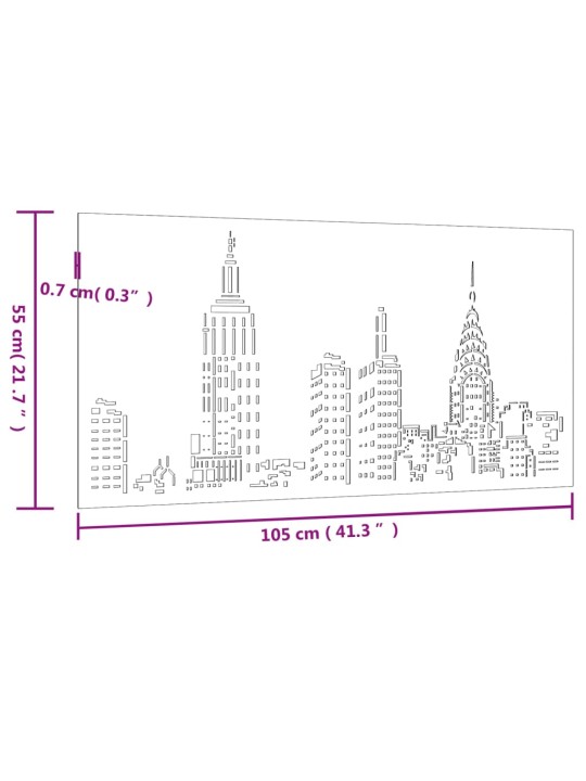 Aia seinakaunistus, 105x55 cm, corteni teras, panoraamidisain