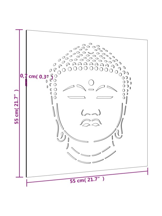 Aia seinakaunistus, 105x55 cm, corteni teras, buddha disain