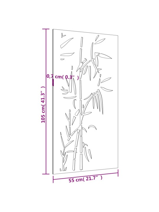 Aia seinakaunistus, 105x55 cm, corteni teras, bambuse disain