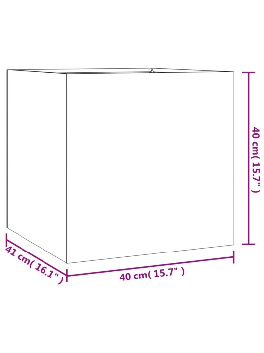 Taimekast, 40 x 41 x 40 cm, corten teras