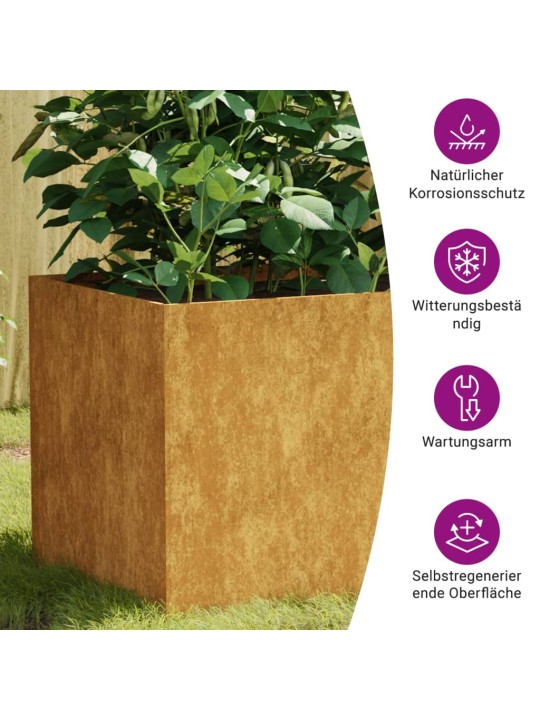 Taimekast, 80 x 40 x 40 cm, corten teras