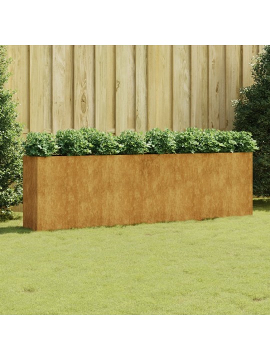 Taimekast, 280 x 40 x 80 cm, corten-teras