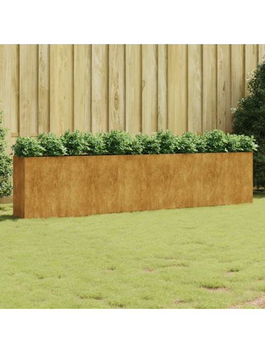 Taimekast, 360 x 40 x 80 cm, corten-teras