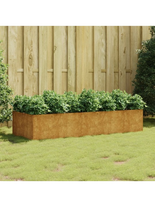 Taimekast, 200 x 80 x 40 cm, corten-teras