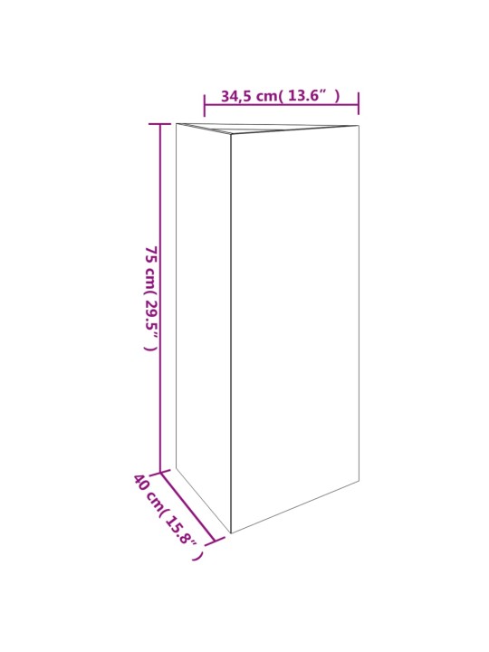 Aia taimekast, 40 x 34,5 x 75 cm corten teras