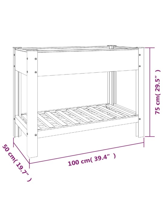 Aia taimelava riiuliga, hall, 100x50x75 cm, wpc