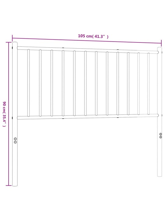 Metallist voodipeats, must, 100 cm