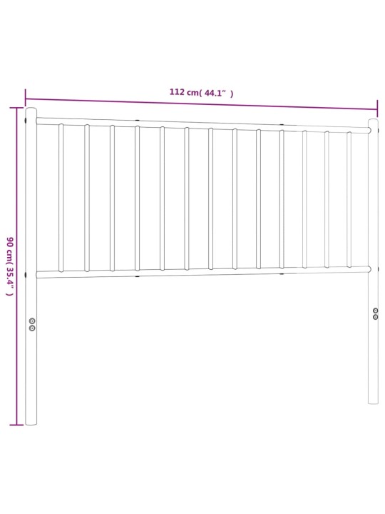 Metallist voodipeats, must, 107 cm