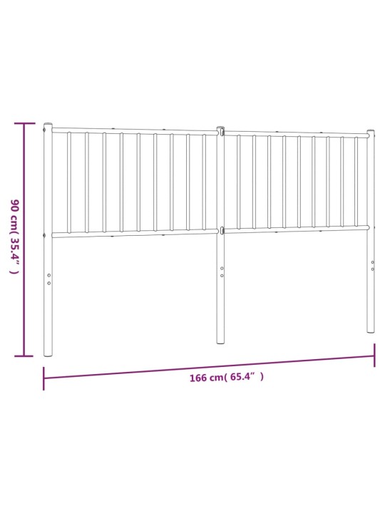 Metallist voodipeats, must, 160 cm