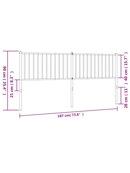 Metallist voodipeats, must, 180 cm