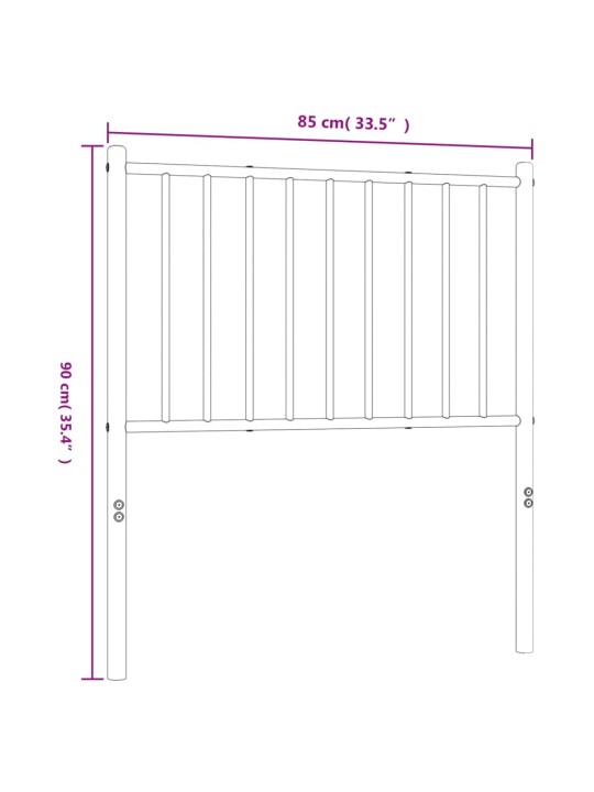 Metallist voodipeats, valge, 80 cm