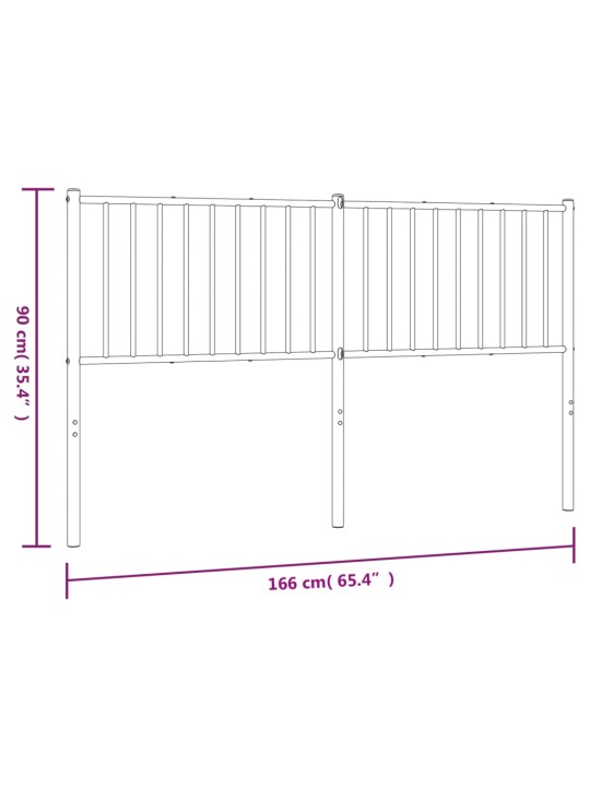 Metallist voodipeats, valge, 160 cm