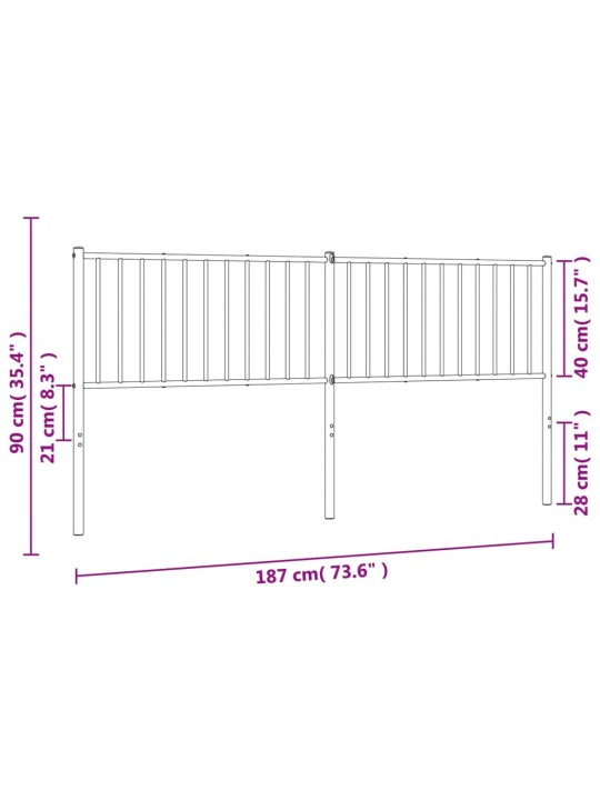 Metallist voodipeats, valge, 180 cm