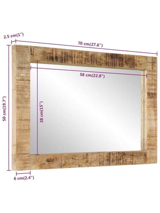 Peegel, 70x50 cm, mangopuit ja klaas