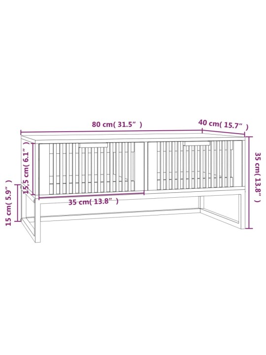 Kohvilaud, 80 x 40 x 35 cm, tehispuit ja raud