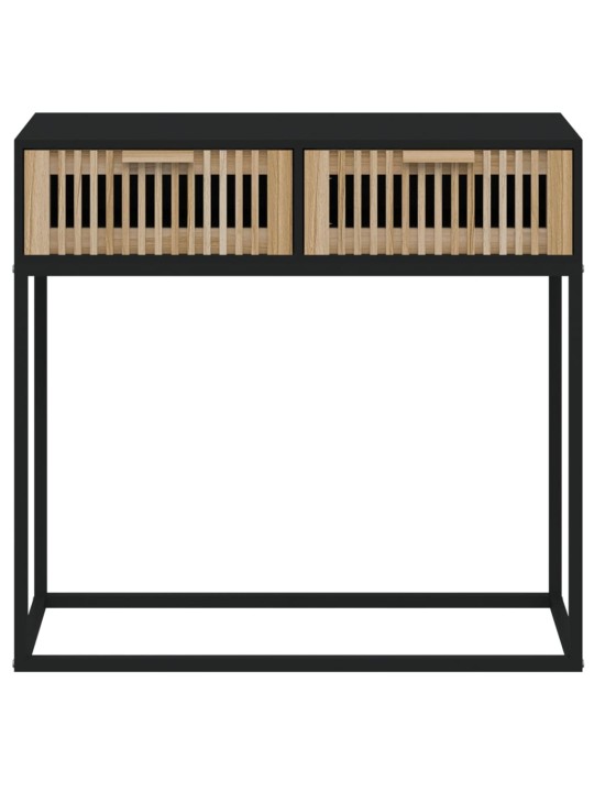 Konsoollaud, must, 80 x 30 x 75 cm, tehispuit ja raud