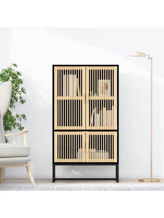 KÕRGE KAPP, MUST, 70 X 35 X 125 CM, TEHISPUIT