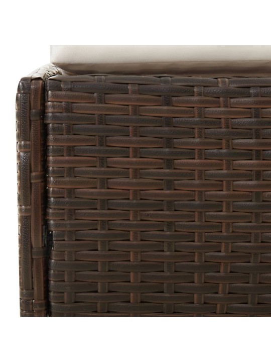 Päevitusvoodi kokkupandava katusega, pruun, 200 x 114 x 128 cm