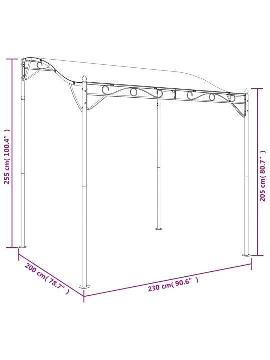 Varjualune, antratsiit, 2 x 2,3 m, 180 g/m², kangas ja teras