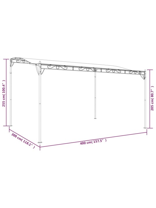 Varjualune, kreemjas, 4x3 m, 180 g/m² , kangas ja teras